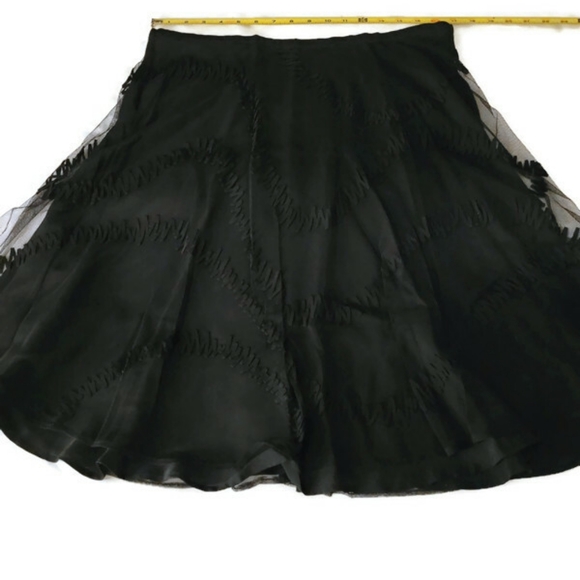 French Collection black skirt with sheer black intricate fabric overlay - Picture 7 of 10
